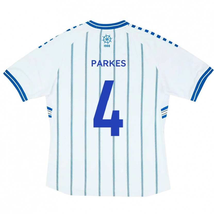 Danxen Criança Camisola Tom Parkes #4 Branco Azul Principal 2025/26 Camisa