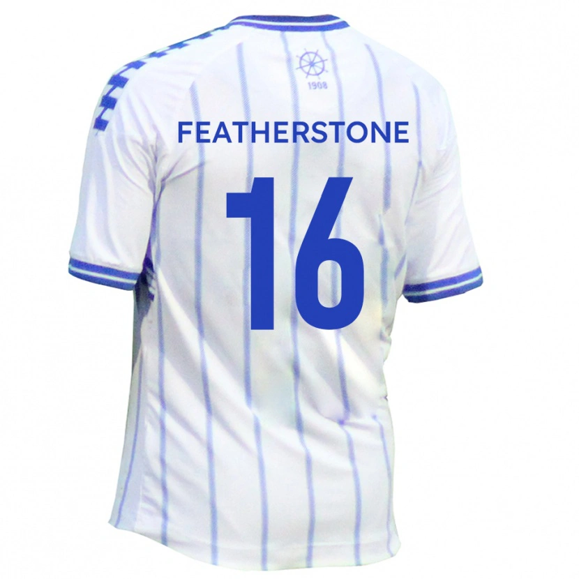 Danxen Criança Camisola Nicky Featherstone #16 Branco Azul Principal 2025/26 Camisa