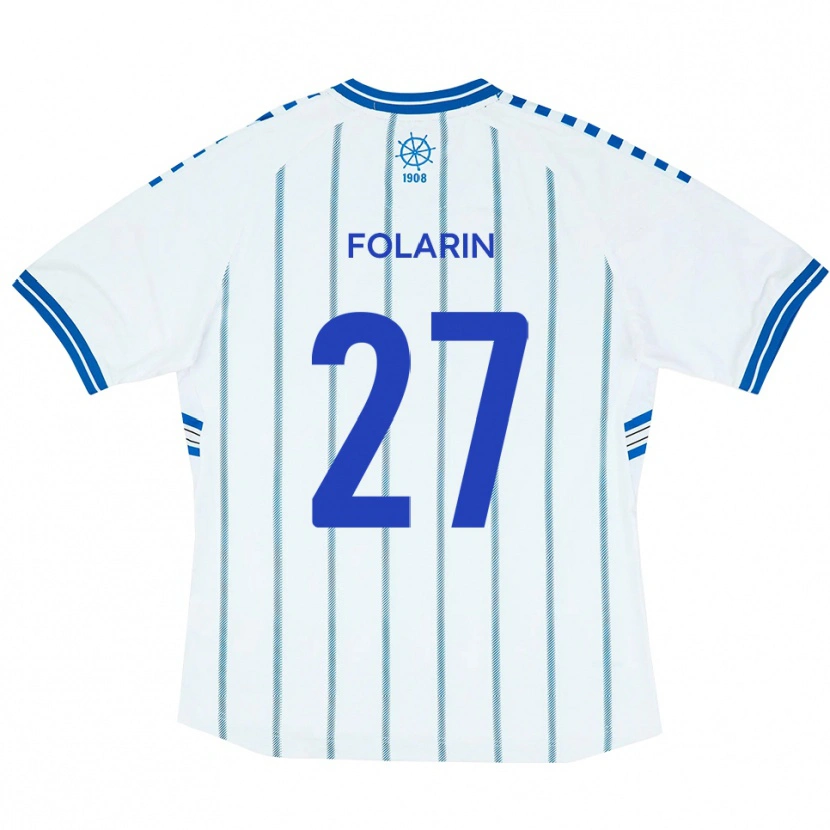 Danxen Criança Camisola Sam Folarin #27 Branco Azul Principal 2025/26 Camisa