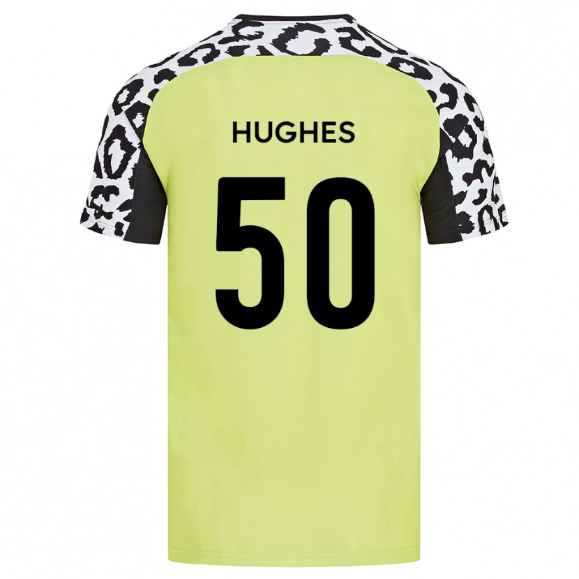 Danxen Criança Camisola Isaac Hughes #50 Amarelo Fluorescente Principal 2025/26 Camisa