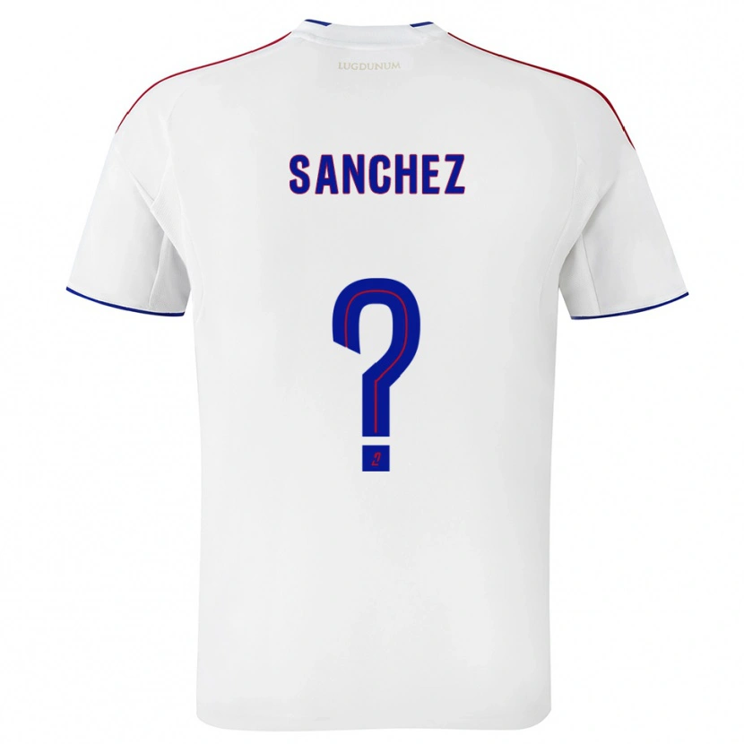 Danxen Criança Camisola Florent Sanchez #0 Branco Vermelho Principal 2025/26 Camisa