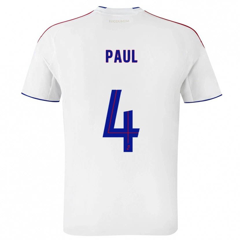 Danxen Criança Camisola Paul Akouokou #4 Branco Vermelho Principal 2025/26 Camisa