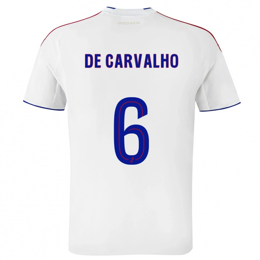 Danxen Criança Camisola Mathys De Carvalho #6 Branco Vermelho Principal 2025/26 Camisa