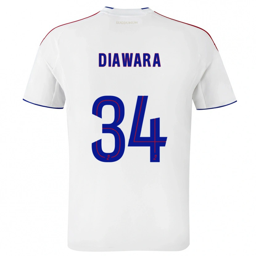 Danxen Criança Camisola Mahamadou Diawara #34 Branco Vermelho Principal 2025/26 Camisa