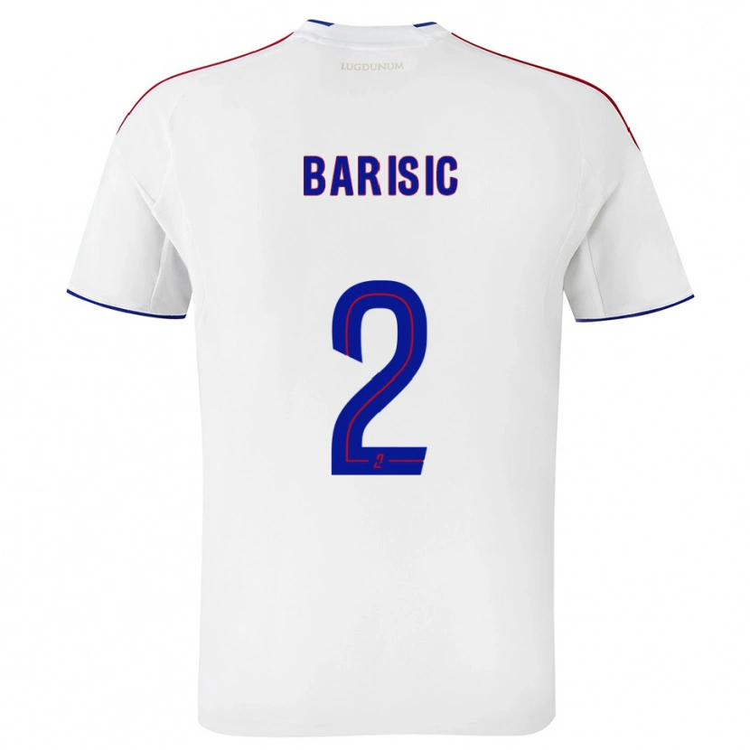 Danxen Criança Camisola Téo Barišić #2 Branco Vermelho Principal 2025/26 Camisa