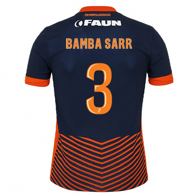 Danxen Criança Camisola Mamadou Bamba Sarr #3 Azul Meia-Noite Laranja Principal 2025/26 Camisa