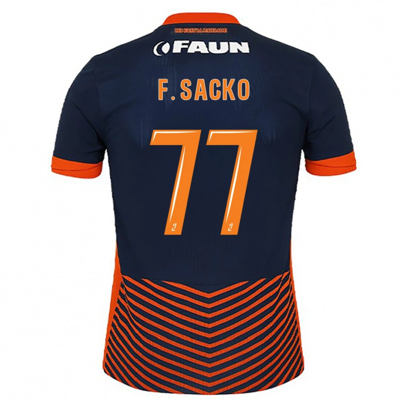 Danxen Criança Camisola Falaye Sacko #77 Azul Meia-Noite Laranja Principal 2025/26 Camisa