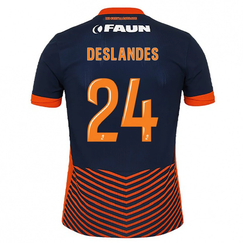 Danxen Criança Camisola Océane Deslandes #24 Azul Meia-Noite Laranja Principal 2025/26 Camisa
