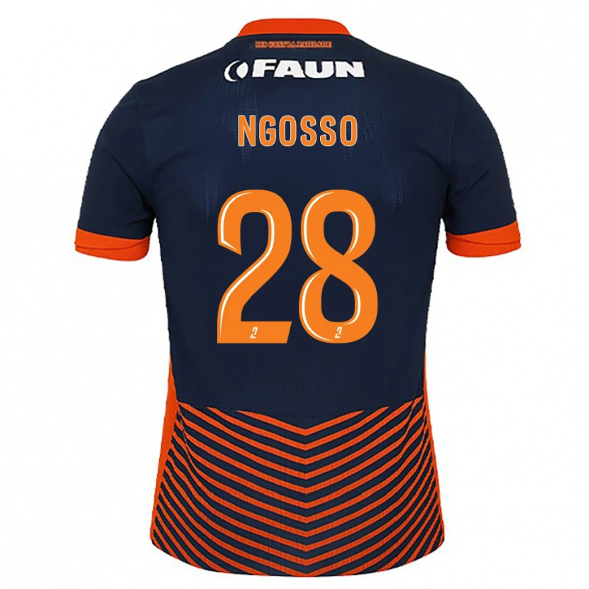 Danxen Criança Camisola Glenn Ngosso #28 Azul Meia-Noite Laranja Principal 2025/26 Camisa