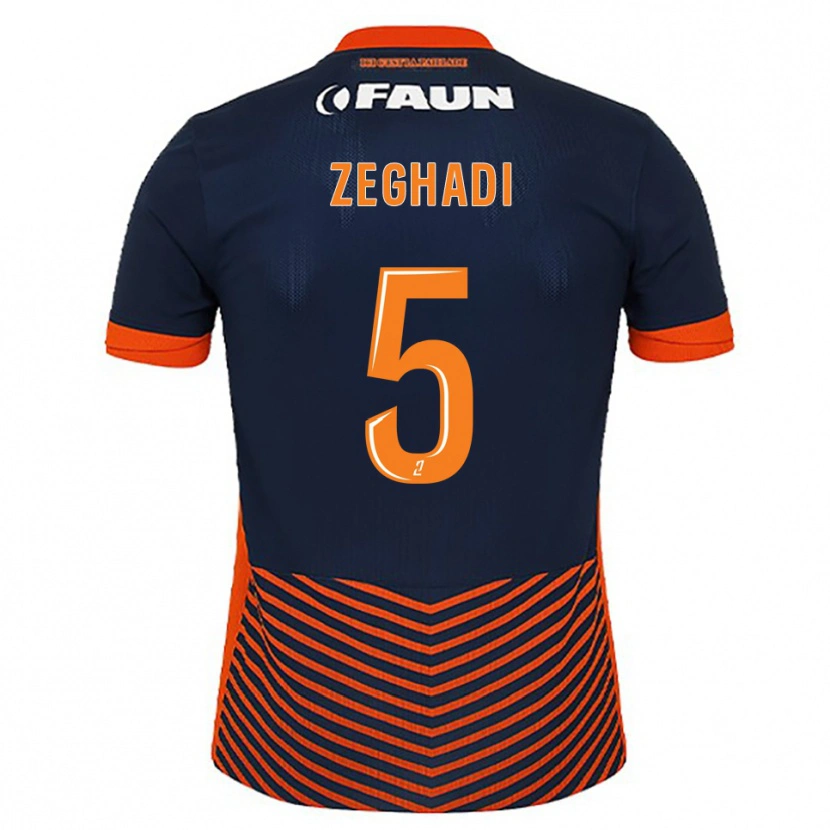 Danxen Criança Camisola Mohamed Zeghadi #5 Azul Meia-Noite Laranja Principal 2025/26 Camisa