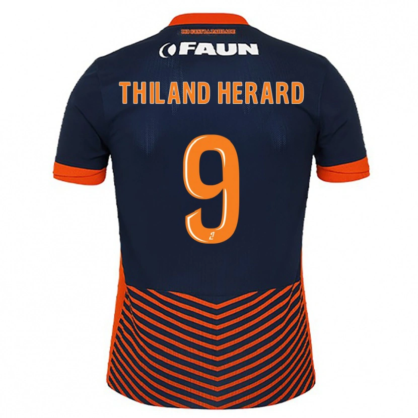 Danxen Criança Camisola Robin Thiland-Herard #9 Azul Meia-Noite Laranja Principal 2025/26 Camisa