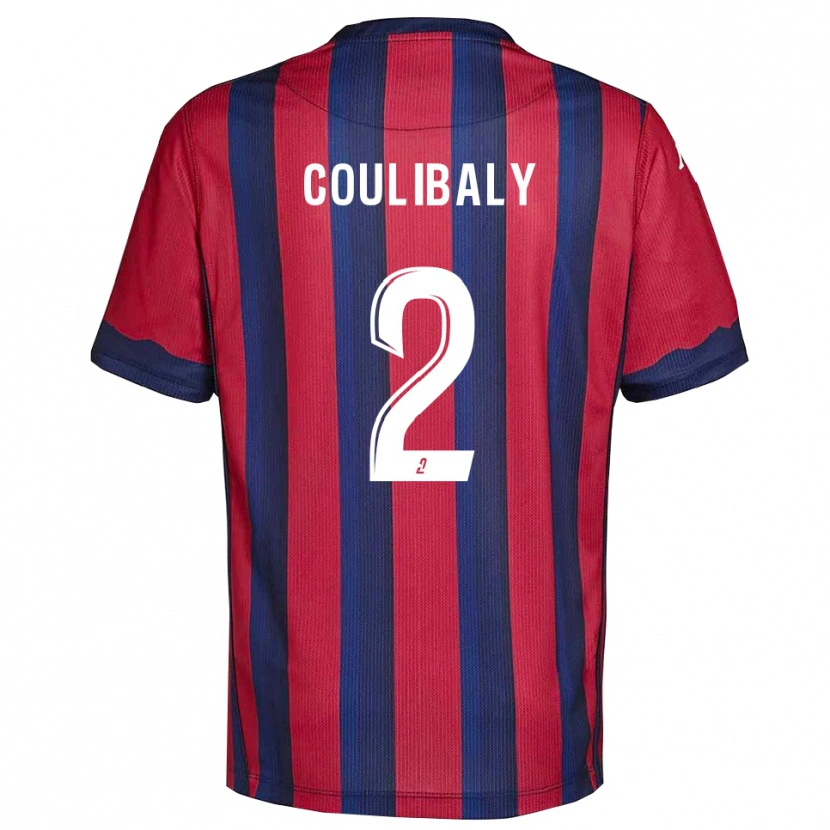 Danxen Criança Camisola Ibrahim Coulibaly #2 Vinho Azul Marinho Principal 2025/26 Camisa