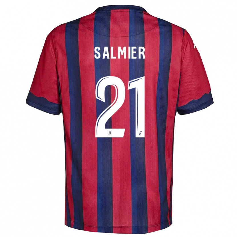 Danxen Criança Camisola Yoann Salmier #21 Vinho Azul Marinho Principal 2025/26 Camisa