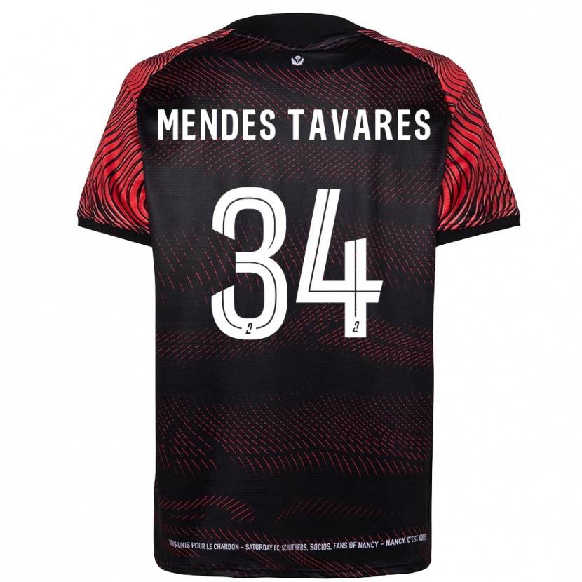Danxen Criança Camisola Carlos Mendes Tavares #34 Branco Vermelho Principal 2025/26 Camisa