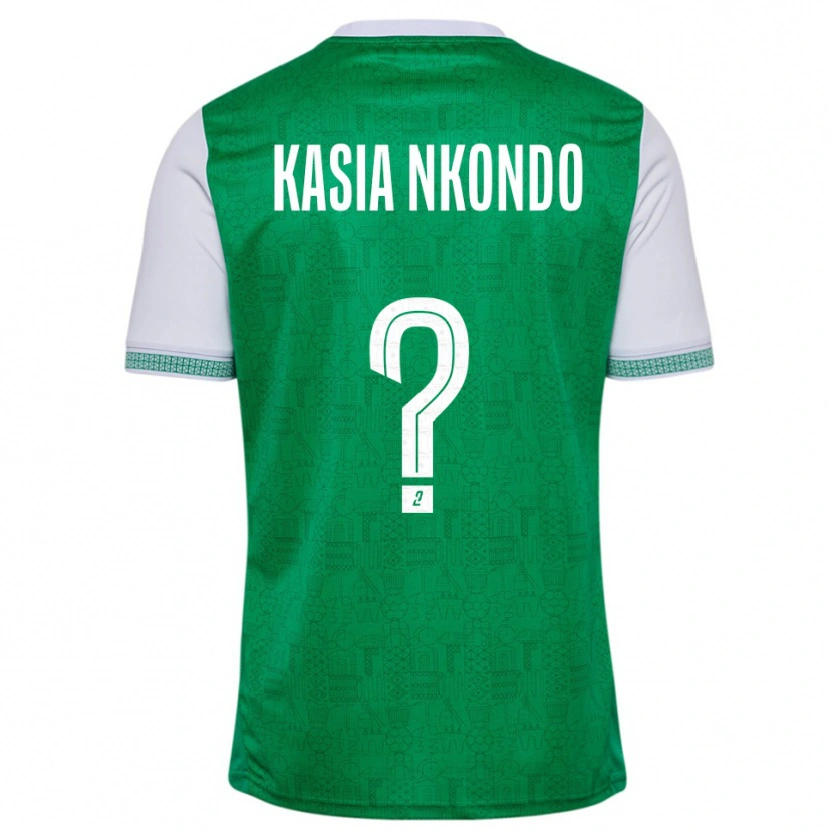 Danxen Criança Camisola Nathan Kasia Nkondo #0 Verde Branco Principal 2025/26 Camisa
