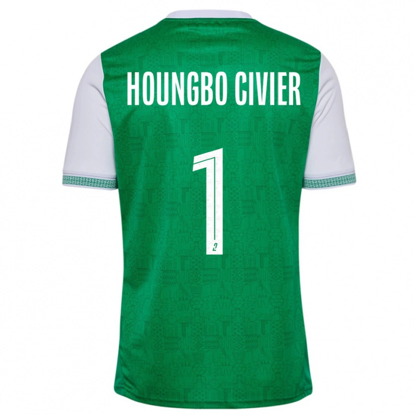 Danxen Criança Camisola Matéo Houngbo Civier #1 Verde Branco Principal 2025/26 Camisa