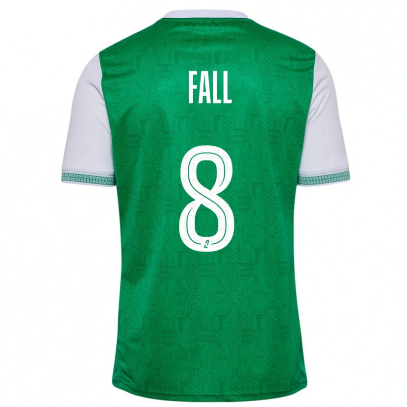 Danxen Criança Camisola Cheikh Fall #8 Verde Branco Principal 2025/26 Camisa