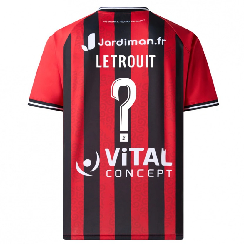 Danxen Criança Camisola Evan Letrouit #0 Vermelho Preto Principal 2025/26 Camisa