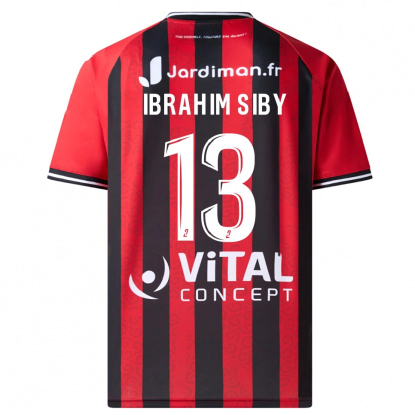 Danxen Criança Camisola Ben Ibrahim Siby #13 Vermelho Preto Principal 2025/26 Camisa