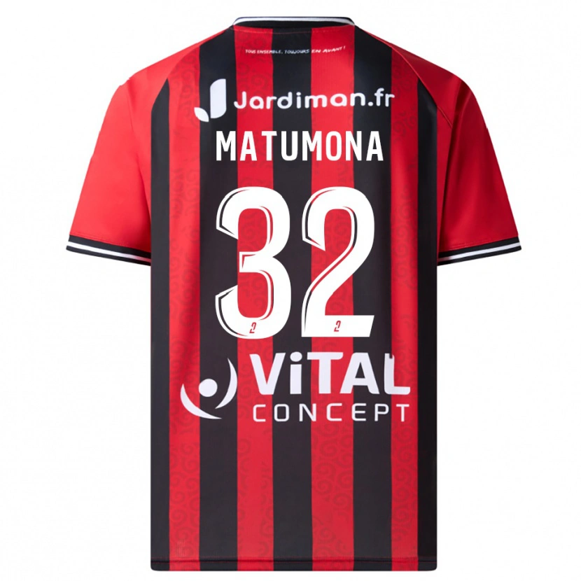 Danxen Criança Camisola Jérémie Matumona #32 Vermelho Preto Principal 2025/26 Camisa