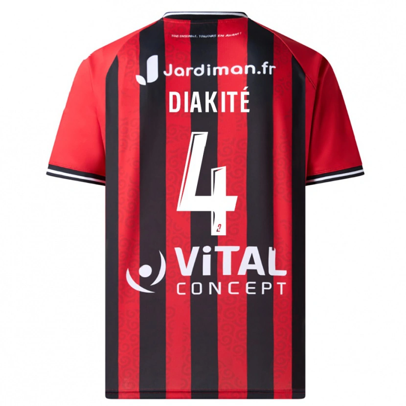 Danxen Criança Camisola Ibrahima Diakité #4 Vermelho Preto Principal 2025/26 Camisa
