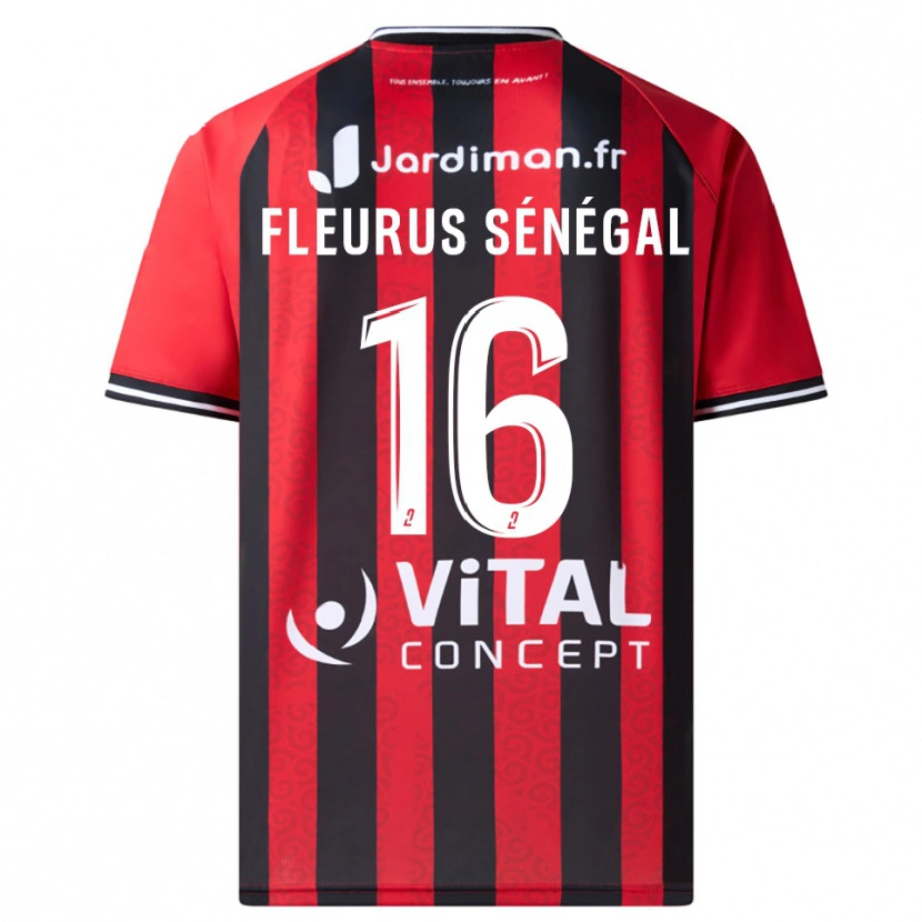 Danxen Criança Camisola Paul Fleurus Sénégal #16 Vermelho Preto Principal 2025/26 Camisa