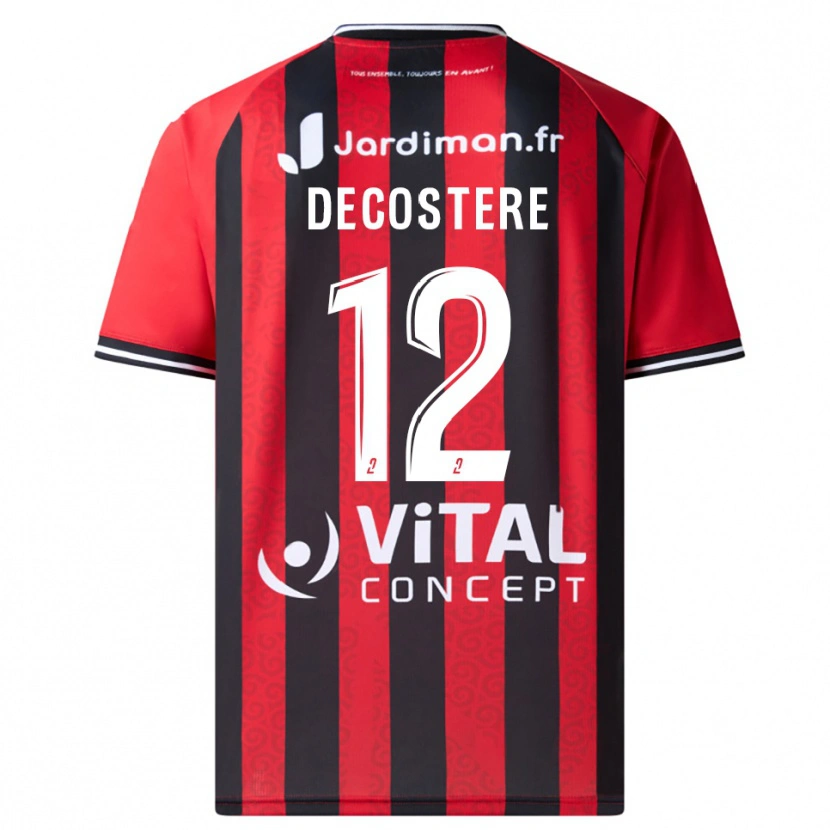 Danxen Criança Camisola Morgane Decostere #12 Vermelho Preto Principal 2025/26 Camisa