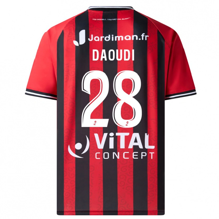 Danxen Criança Camisola Sana Daoudi #28 Vermelho Preto Principal 2025/26 Camisa
