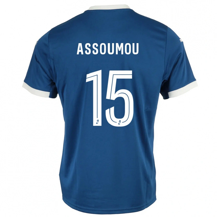 Danxen Criança Camisola Jaurès Assoumou #15 Azul Branco Principal 2025/26 Camisa