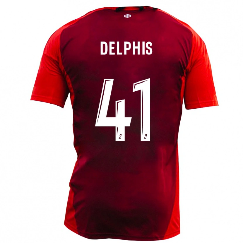 Danxen Criança Camisola Thibault Delphis #41 Vermelho Borgonha Principal 2025/26 Camisa