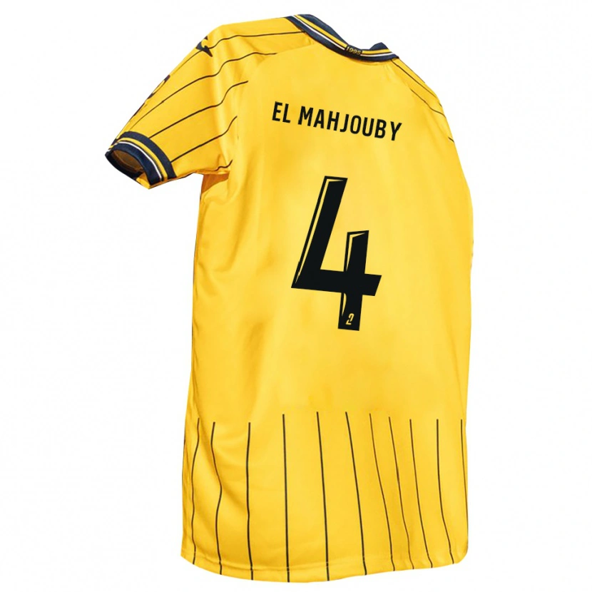 Danxen Criança Camisola Adam El Mahjouby #4 Amarelo Azul Marinho Principal 2025/26 Camisa