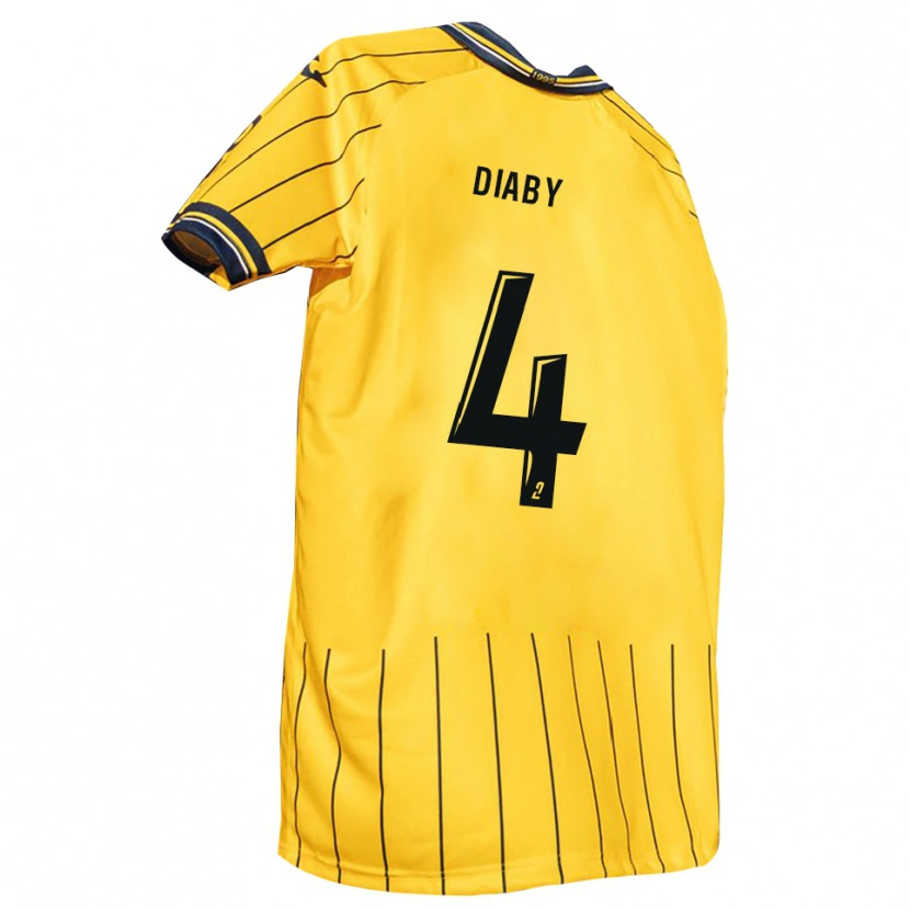 Danxen Criança Camisola Tidjan Diaby #4 Amarelo Azul Marinho Principal 2025/26 Camisa