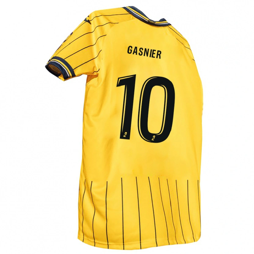 Danxen Criança Camisola Kyllian Gasnier #10 Amarelo Azul Marinho Principal 2025/26 Camisa