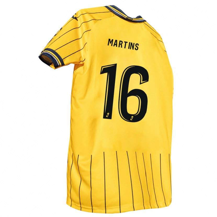 Danxen Criança Camisola Timéo Martins #16 Amarelo Azul Marinho Principal 2025/26 Camisa