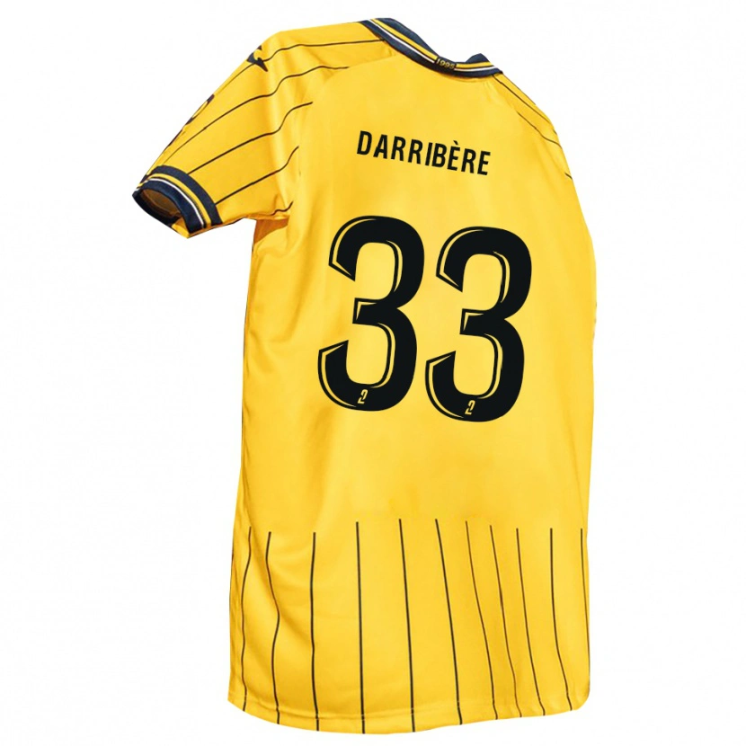 Danxen Criança Camisola Clément Darribère #33 Amarelo Azul Marinho Principal 2025/26 Camisa