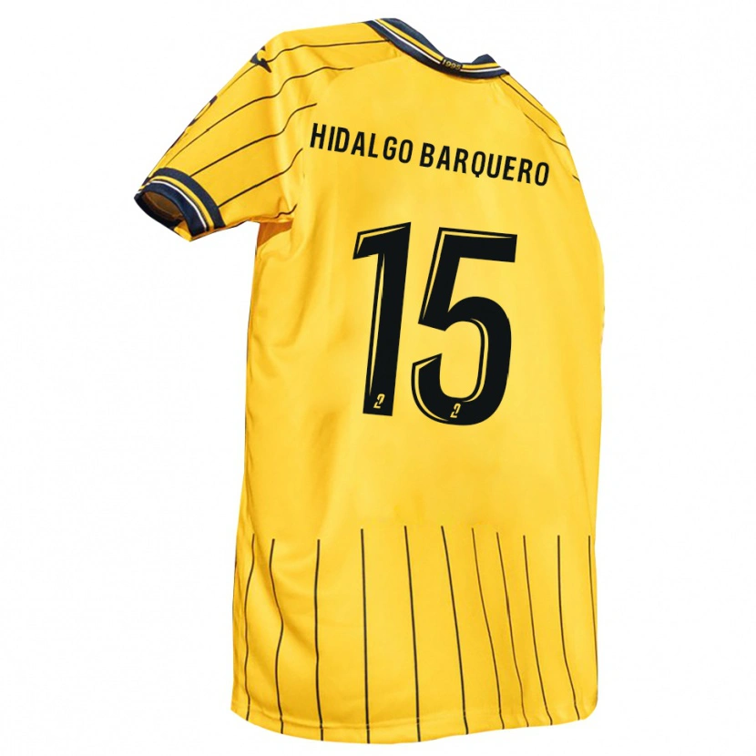 Danxen Criança Camisola Mathis Hidalgo Barquero #15 Amarelo Azul Marinho Principal 2025/26 Camisa