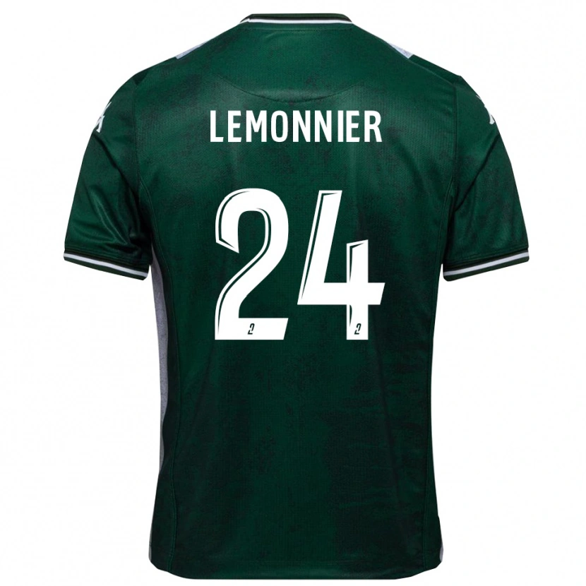 Danxen Criança Camisola Pierre Lemonnier #24 Verde Branco Principal 2025/26 Camisa