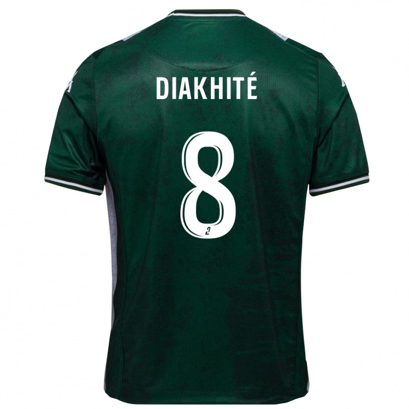 Danxen Criança Camisola Abdourahmane Diakhité #8 Verde Branco Principal 2025/26 Camisa