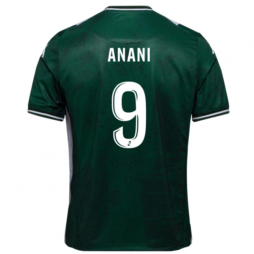 Danxen Criança Camisola Achille Anani #9 Verde Branco Principal 2025/26 Camisa