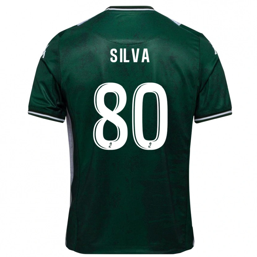 Danxen Criança Camisola Brian Silva #80 Verde Branco Principal 2025/26 Camisa