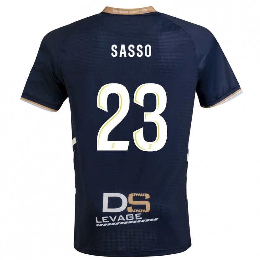 Danxen Criança Camisola Vincent Sasso #23 Azul Marinho Dourado Principal 2025/26 Camisa