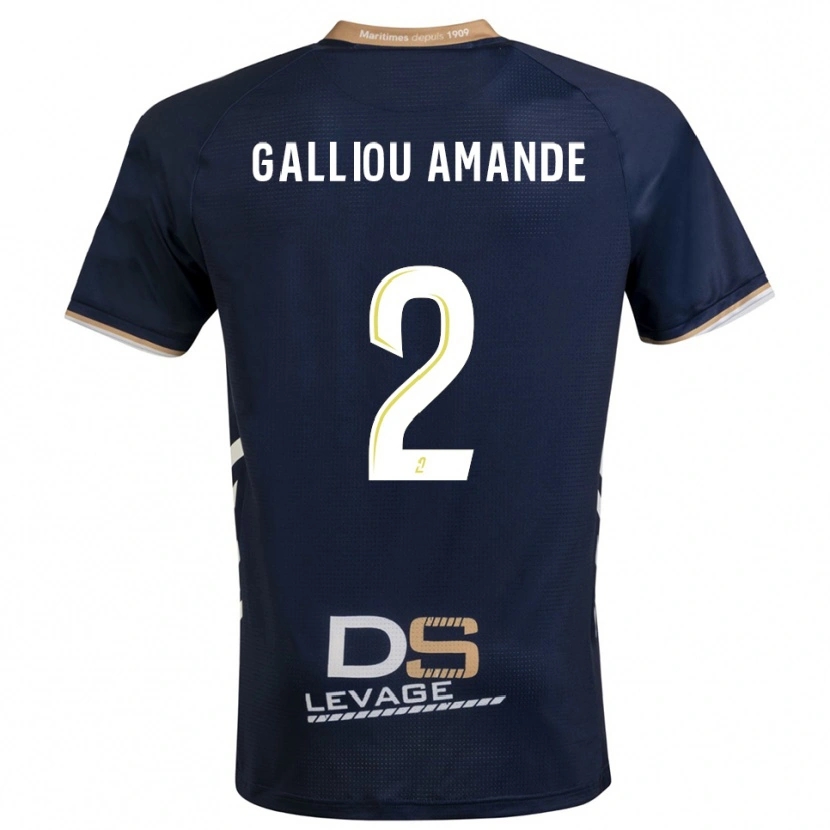 Danxen Criança Camisola Noa Galliou Amande #2 Azul Marinho Dourado Principal 2025/26 Camisa