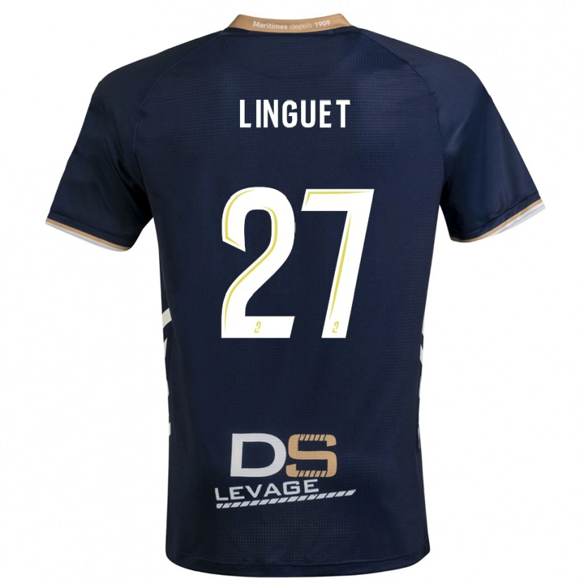 Danxen Criança Camisola Allan Linguet #27 Azul Marinho Dourado Principal 2025/26 Camisa