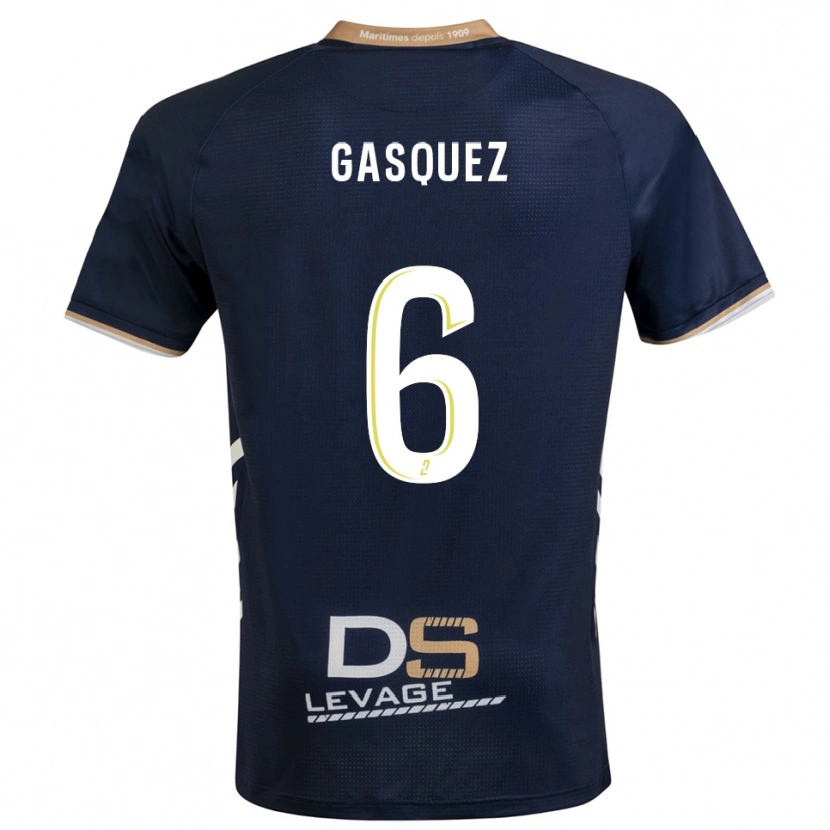Danxen Criança Camisola Isaac Gasquez #6 Azul Marinho Dourado Principal 2025/26 Camisa