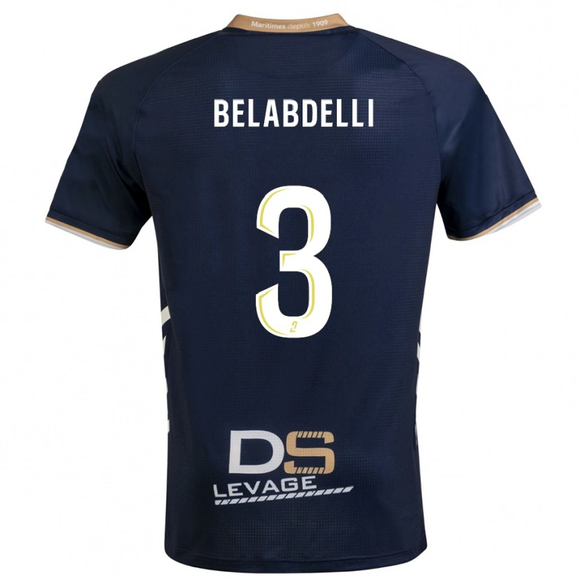 Danxen Criança Camisola Firas Belabdelli #3 Azul Marinho Dourado Principal 2025/26 Camisa