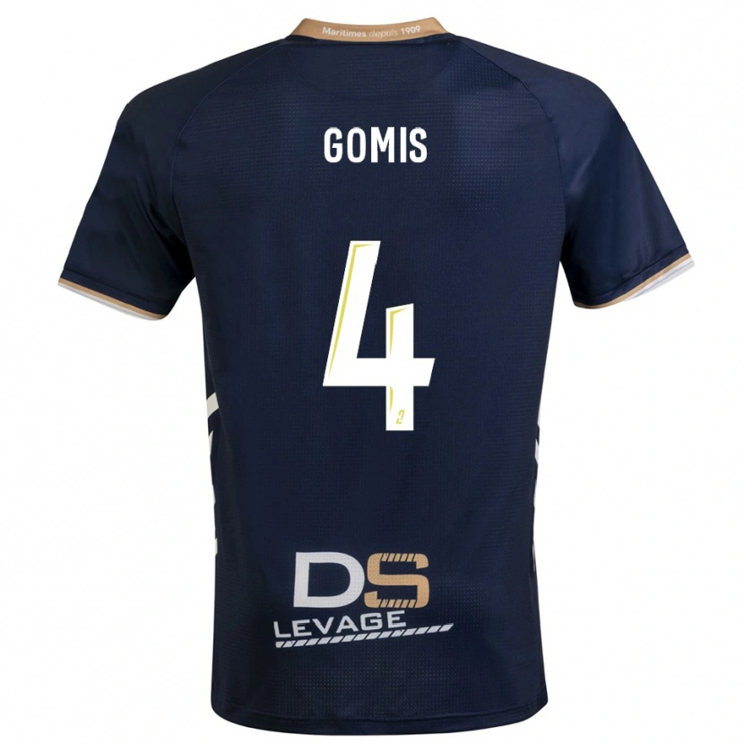Danxen Criança Camisola Chrome Gomis #4 Azul Marinho Dourado Principal 2025/26 Camisa