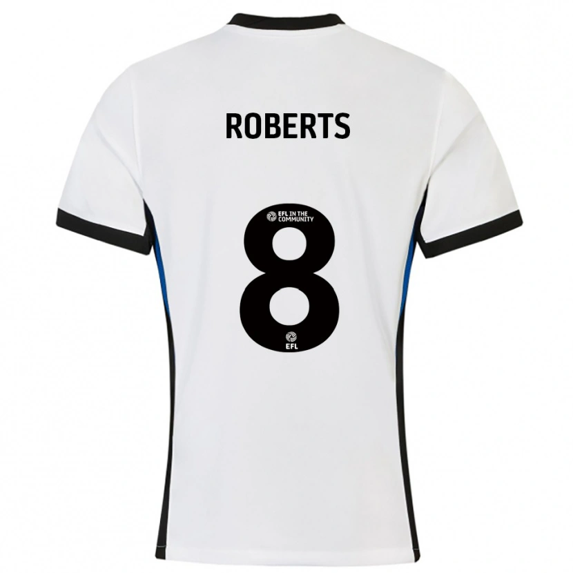 Danxen Criança Camisola Tyler Roberts #8 Branco Azul Alternativa 2025/26 Camisa