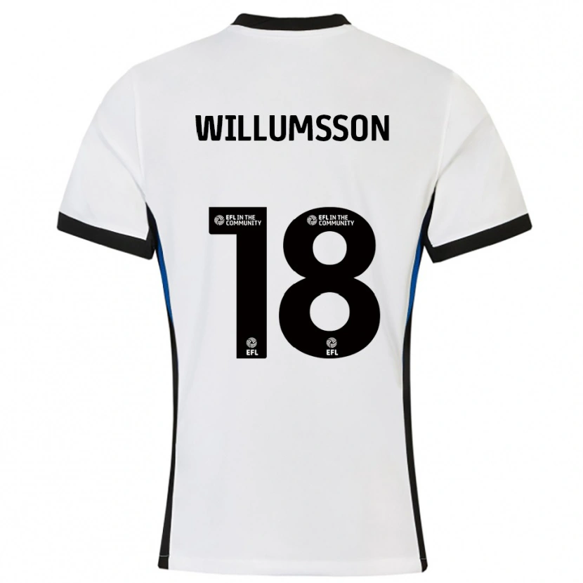 Danxen Criança Camisola Willum Thór Willumsson #18 Branco Azul Alternativa 2025/26 Camisa