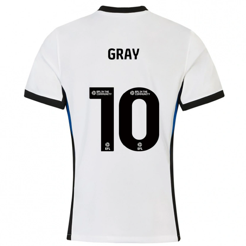 Danxen Criança Camisola Demarai Gray #10 Branco Azul Alternativa 2025/26 Camisa