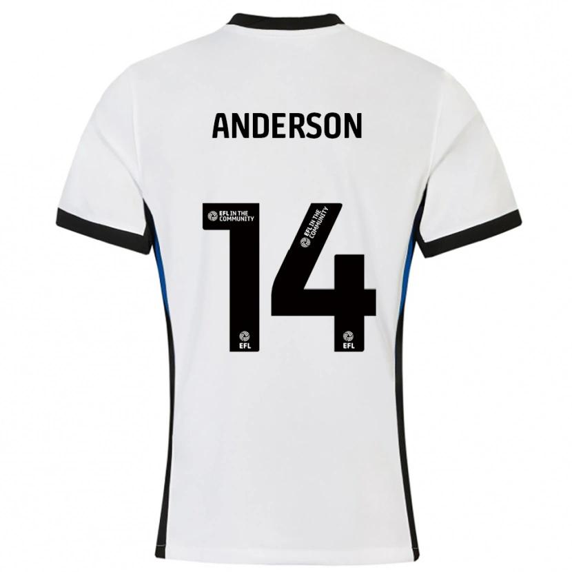 Danxen Criança Camisola Keshi Anderson #14 Branco Azul Alternativa 2025/26 Camisa